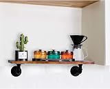 BEJOY 4pcs Heavy Duty Pipe Shelf Brackets 15cm Rustic Black Iron view 4