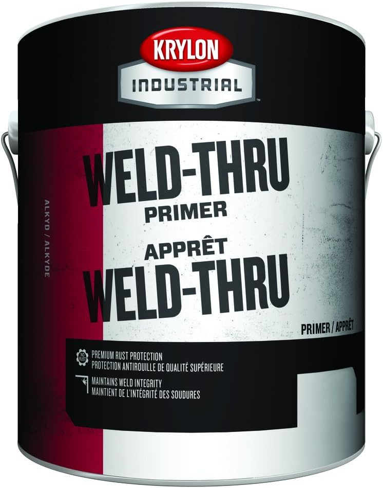 Krylon Industrial K00020102-16 Weld-Thru Primer, Gray, Flat, 1 gallon