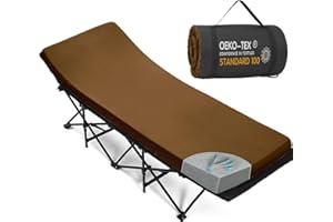 CYMULA Camping Cot Mattress 2in Memory Foam Sleeping Pad,Soft Warm Non-Slip Camping Mattress Topper with Retaining for Adults,Portable Roll up Pad for Travel(75 x30)（only Mattress）