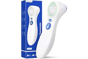 VIPROUD No-Touch Thermometer for Adults and Kids, 1-Second Fast Reading, Color-Coded Fever Alarm, Silent Mode, Object & Room Temperature Function, Baby Essential | Home Medical | Nurse Accessories for Work