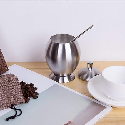 Tank Cover Stainless Steel Sugar Bowl With Lid Spoon Egg