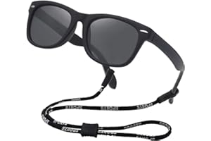 COOLSOME Kids Flexible Polarized Sunglasses for Boys Girls Age 3-10 with Straps