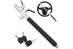 SURDOCA Multifunction Steering Wheel Lock – High Security Anti Theft Steering Wheel Lock with Window Breaker – Universal Car Wheel Lock – Easy Installation Fit for Auto Truck SUV Van