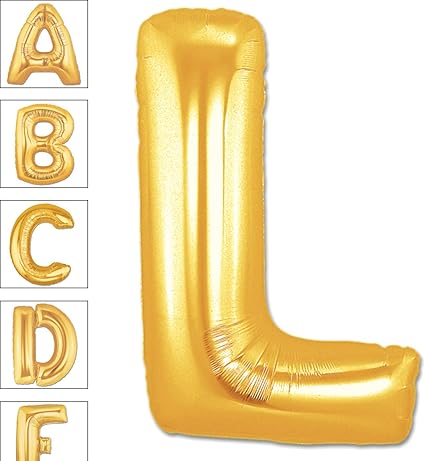 Amazon Com 40 Inch Giant Jumbo Foil Mylar Alphabet Balloons Premium Quality For Helium Floating Party Decoration Photo Shot Matte Gold Letter L Toys Games