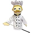 okegztoa 16" Puppets Entriloquist Puppet,Hand Puppets for Kids Plush Chef Puppets for Adults with Removable Mouth Puppet for Kids Ages 4-8，Hand Puppet for Adults with Scalable Puppet Control Rod