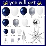 Conleke 156Pcs Balloons Garland Arch Kit Navy White Silver Explosion Star view 7