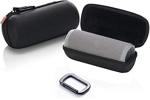 YUSSOT Hard Case for JBL Flip 6 FLIP 5 Waterproof Portable Bluetooth Speaker, Travel Storage Holder for JBL FLIP 4 and USB Cable&Adapter - Black (Case Only)