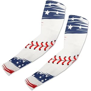 Bllavie Patriotic Arm Sleeves for Men Women American Flag, 4th of July Cooling Arm Sleeves Independence Day