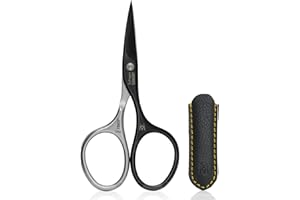 GERMANIKURE Professional Nail Cutter Scissors - Self-Sharpening FINOX22 Titanium Coated Stainless Steel Manicure Tools in Leather Case - Ethically Made in Solingen Germany - 2704