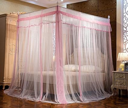 Amazon Com Jqwupup Elegant Canopy Bed Curtains Ruffle Princess 4