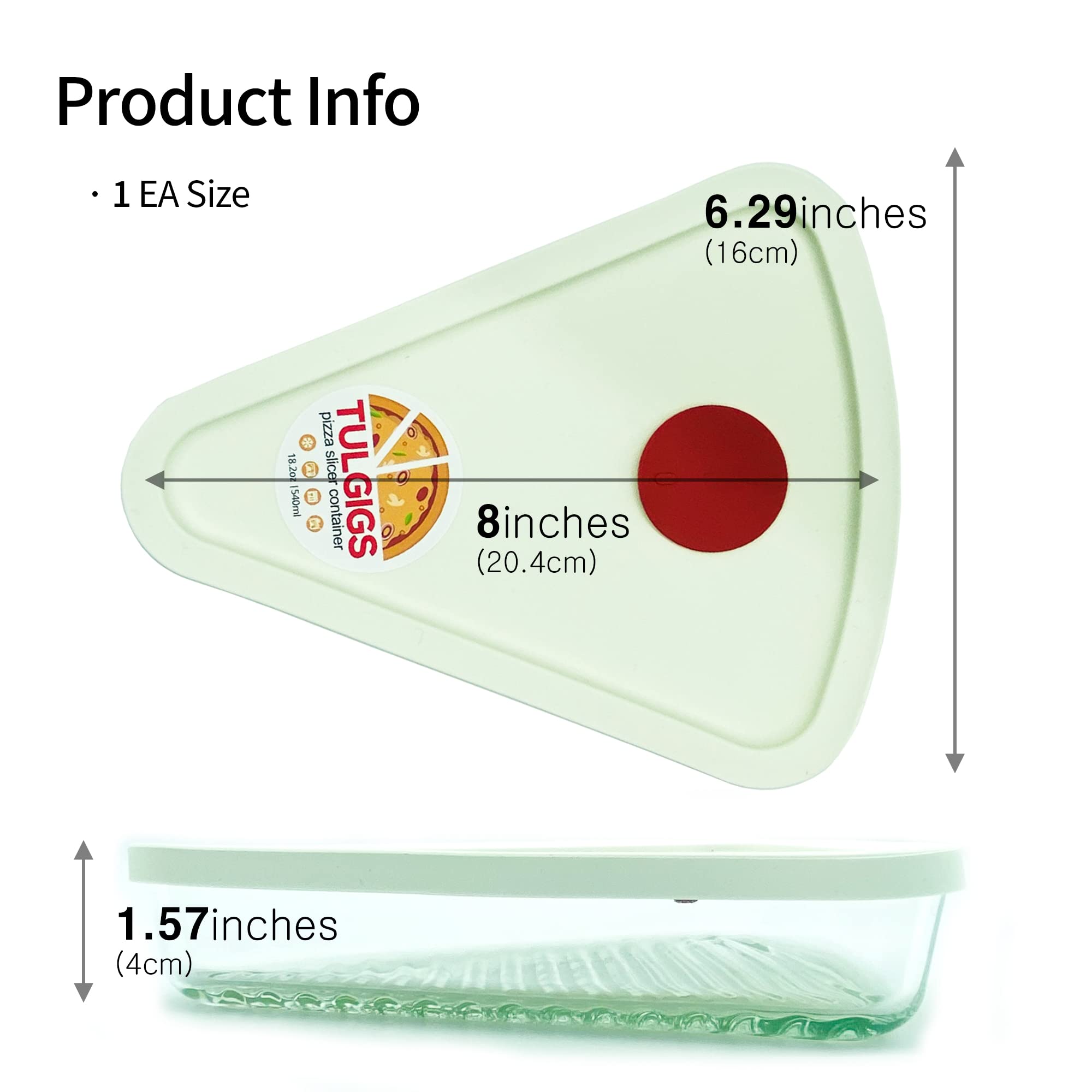 Reusable Pizza Slice Container Storage, Tray and Saver to Organize & Save Space with BPA-Free Microwavable Heat & Shock Resistant Tempered Glass Material,Eco-friendly Silicone Material Lid (2)