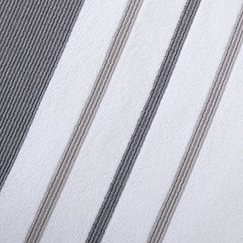 Decorative Bath Towel Set - Luxury Cotton 6 Piece Towel Set - 2 Bath Towels, 2 Hand Towels, 2 Washcloths - Luxurious, Ultra-Soft, Durable Towels for Bathroom Decor (Dark Grey/Light Grey)