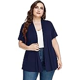 LARACE Short Sleeve Cardigans for Womens Summer Tops Casual Plus Size Open Front Lightweight Cover Up
