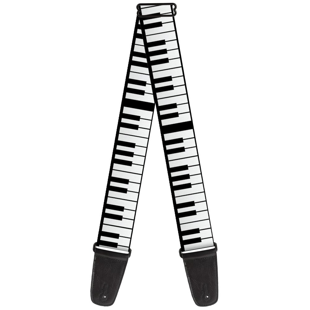Buckle-Down GS-W31608 Guitar Strap Piano Keys 2 Inches Wide, 34-60"