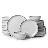 Pokini 24 Piece Stoneware Dinnerware Set for