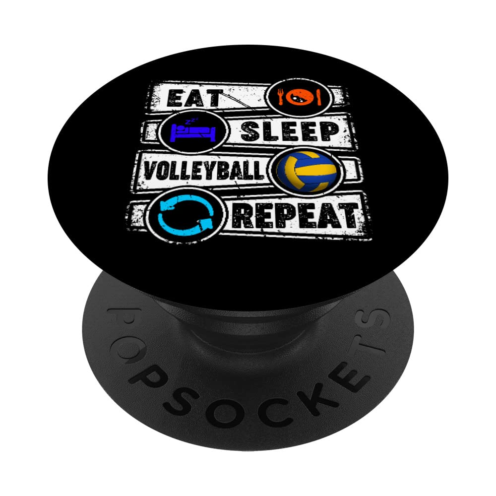 Distressed Funny Volleyball Sports Team Player Baller Coach PopSockets Swappable PopGrip