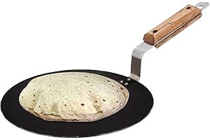 Iron tawa for Roti,Chapati,Dosa Loha Tawa with Wooden Handle Premium, Long Lasting, Black