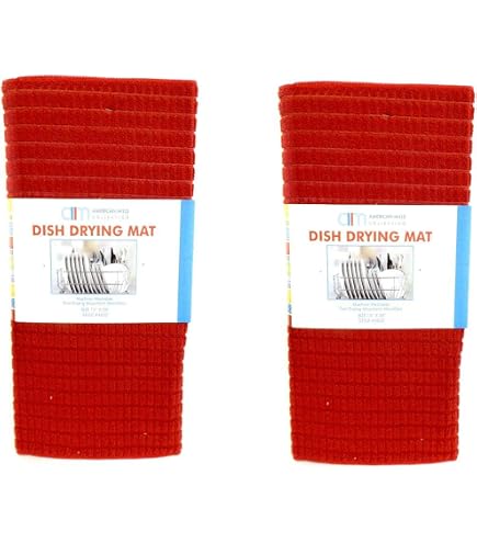 ElsaHomes 2 Pack Microfiber Dish Drying Mat for Kitchen