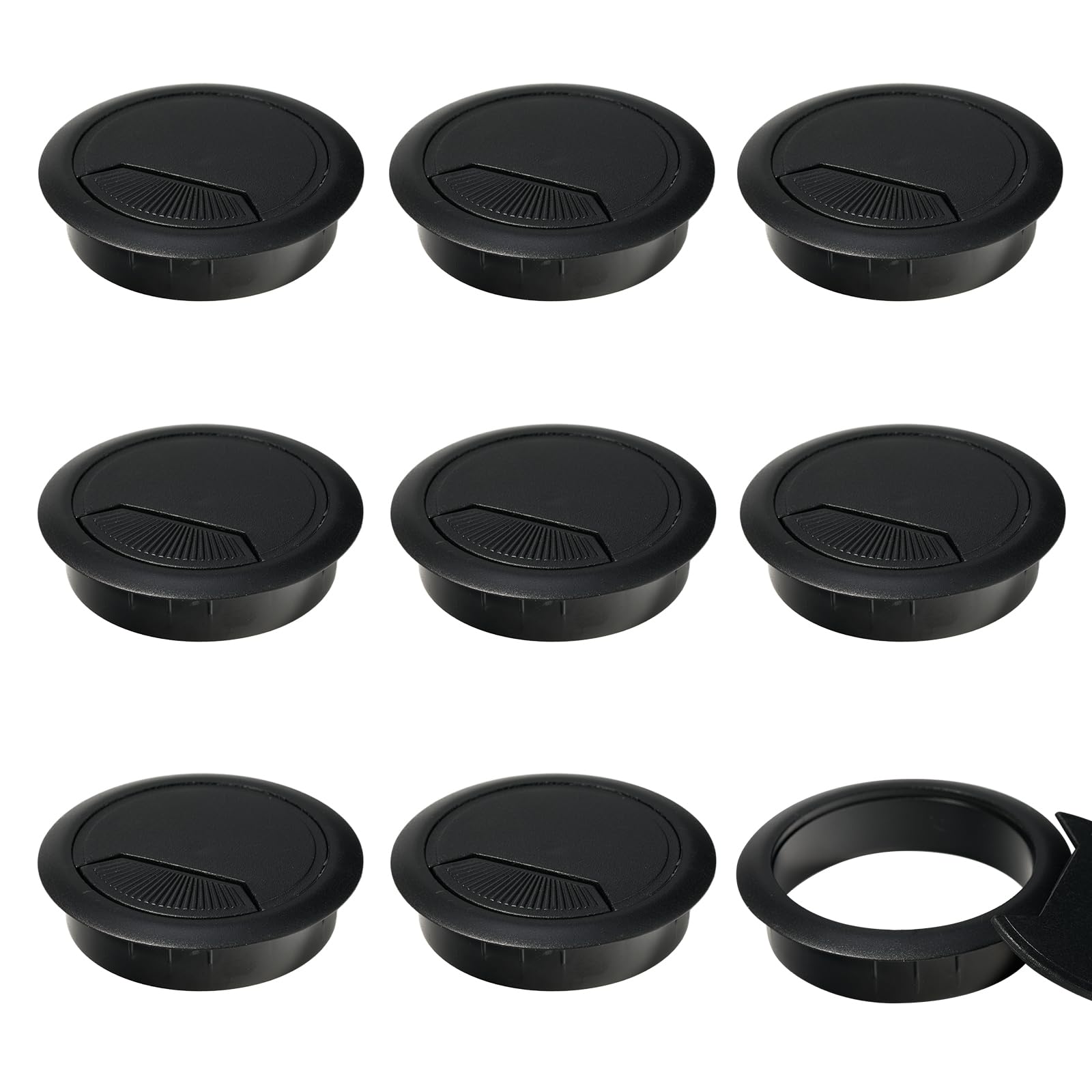 9 Pcs Desk Grommet 60mm, Desk Cable Grommet, Desk Cable Hole Cover, Cable Grommet, Desk Hole Cover (Black)