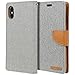 GOOSPERY Canvas Wallet for Apple iPhone Xs Case (2018) iPhone X Case (2017) Denim Stand Flip Cover (Gray)