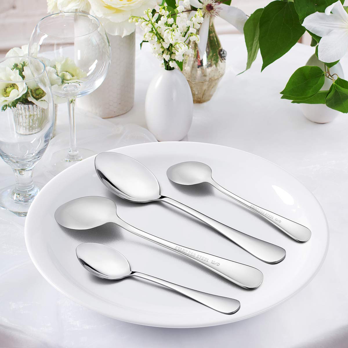 68Piece Silverware Set with Serving Pieces, Service for 12, LIANYU