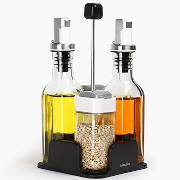 Juego de 4 botes de cristal para botellas de agua Cruet, botes de ...