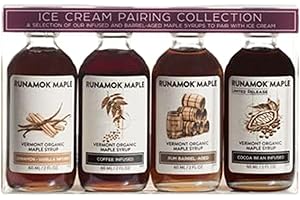 Runamok Organic Vermont Maple Syrup Sampler | Ice Cream Pairing Collection | 2 oz (4 count) | 60mL | Barrel-aged & Infused Organic Maple Syrup Varieties