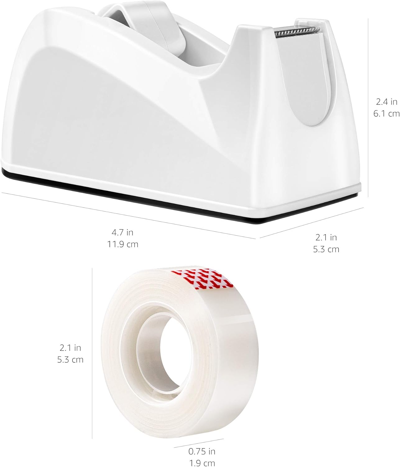  Basics Tape with Dispenser, 1" Core, Clear, 3/4"W x 1296", 16 Rolls/Pack : Office Products