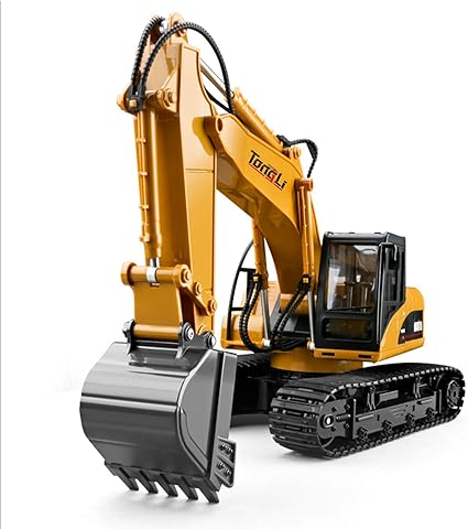 Amazon.com: Tongli 1550 Control Remoto Excavadora RC Vehículos de Construcción 15 Canales 2.4G Completa Juguetes Excavadores con Sonido y Luces: Toys \u0026 Games