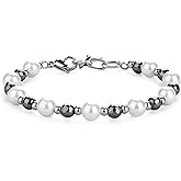 GAVU Men’s Pearl Bracelets, Hematite Beaded Bracelet for Men