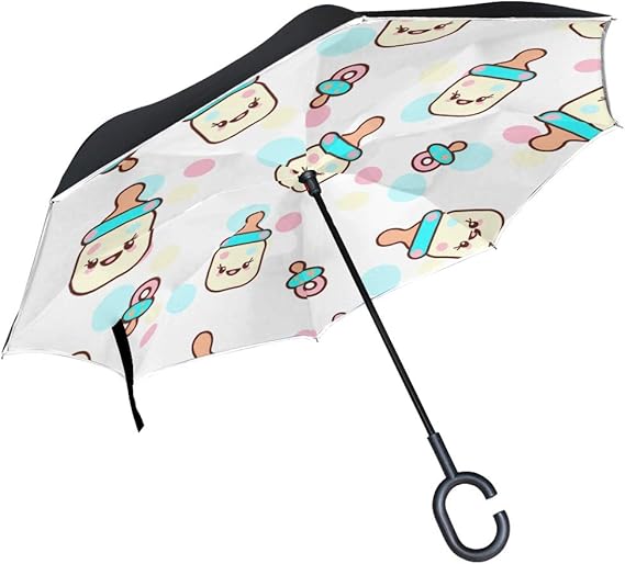 umbrella with milk bottle on top