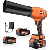 Leaf Blower Cordless with Battery and Charger, 980,000 RPM, Extended Nozzle, Lightweight Handheld,Blower for Patio Cleaning,Leaves and Dust,Birthday Gifts for Men Dad Husband(Neon Orange)