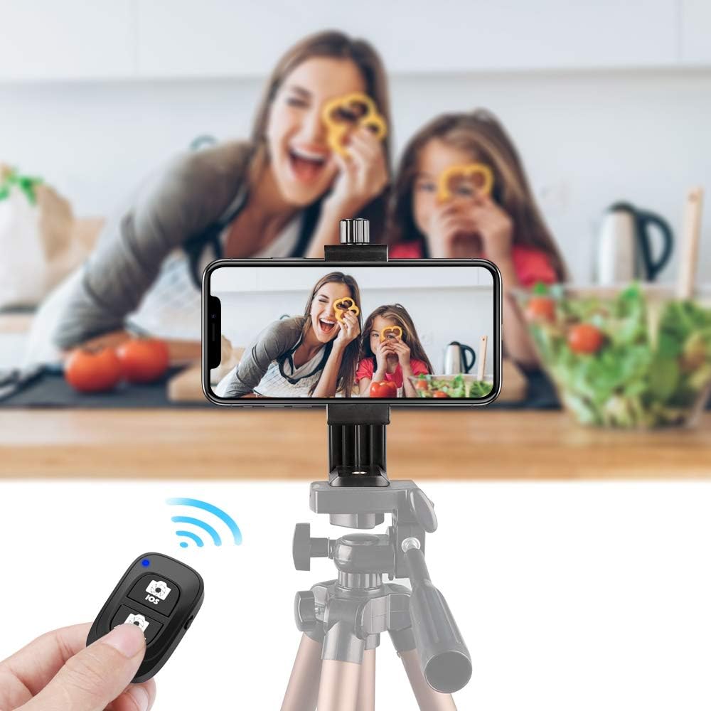 UBeesize Cell Phone Tripod Mount with Wireless Remote, Selfie Stick Monopod Head and Tripod Adapter Stand Holder Compatible with iPhone Android and All Phones: Camera & Photo