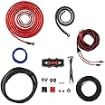 DS18 AMPKIT0 0 Gauge CCA Complete Amp Wiring Kit - Amplifier Install Wiring 1/0 Ga Amp Kit Pro Installation Cables Up to 3500 Watts with ANL Fuse Holder 250A