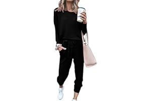 Bofell Lounge Sets for Women Two Piece Travel Outfits Sweatsuits 2 Piece Fashion 2024 Trendy Pajamas