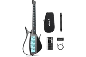 Enya CYBER-G Stringless Smart Guitar, Foldable Travel Backing Guitarra, Built-in Drum Machine & Bassline, 20 instrument Sounds for One-Man Band, App Interactive Chord Sheets For Adults & Teens(Black)