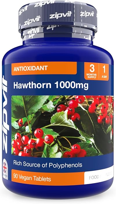 Zipvit Hawthorn Berry Leaf Tablets 1000mg 90 Vegan, 3 Month Supply