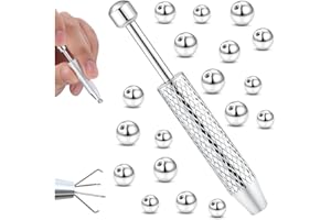 FUNRUN JEWELRY Small Replacement Piercing Balls Grabber Tool for Changing Jewelry - 14G 16G Surgical Stainless Steel Flat Back Earrings Applicator Tool, Threaded Balls Body Piercings Kit for Septum Ear Nose Lip Tongue Eyebrow Belly