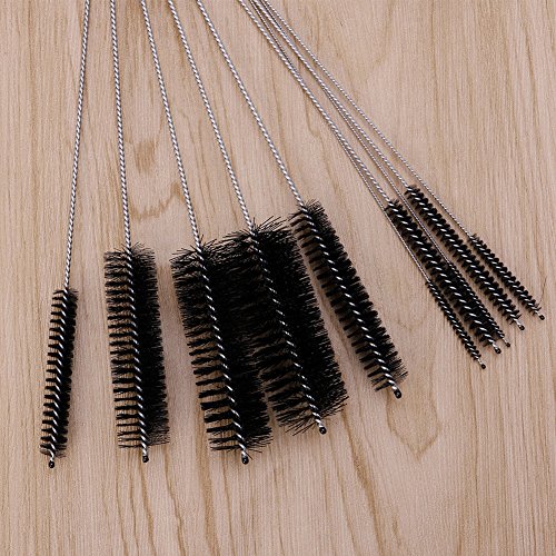 10Pcs Black Household Bottle Tube Cleaning Brush Set Home Kitchen Clean Tool (Black)