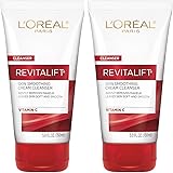 L'Oreal Paris Skincare Revitalift Radiant Smoothing Wet Facial Cream Cleanser with Vitamin C, Gentle Makeup Remover, Face Was