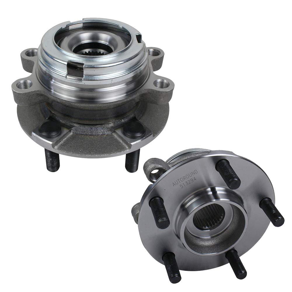 Photo 1 of Autoround 513294 [2-Pack] Front Wheel Bearing and Hub Assembly Compatible with Nissan Altima 2007 2008 2009 2010 2011 2012 2.5L 5Lugs w/ABS