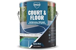 DYCO PAINTS DYCO Court & Floor Anti-Slip Coating - Slip-Resistant Pavement, Cement & Concrete Paint for Pickleball, Tennis & Basketball Courts, Exceeds ADA Standards for Safety Areas (Space Blue, 1 Gallon)