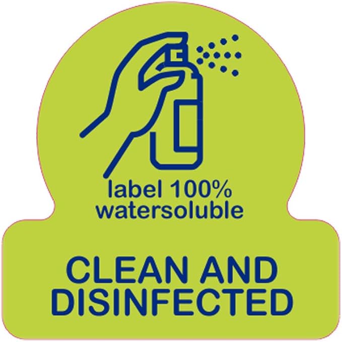 LabelFresh Clean & Disinfected Labels 500 Per Roll Sanitation Hygiene
