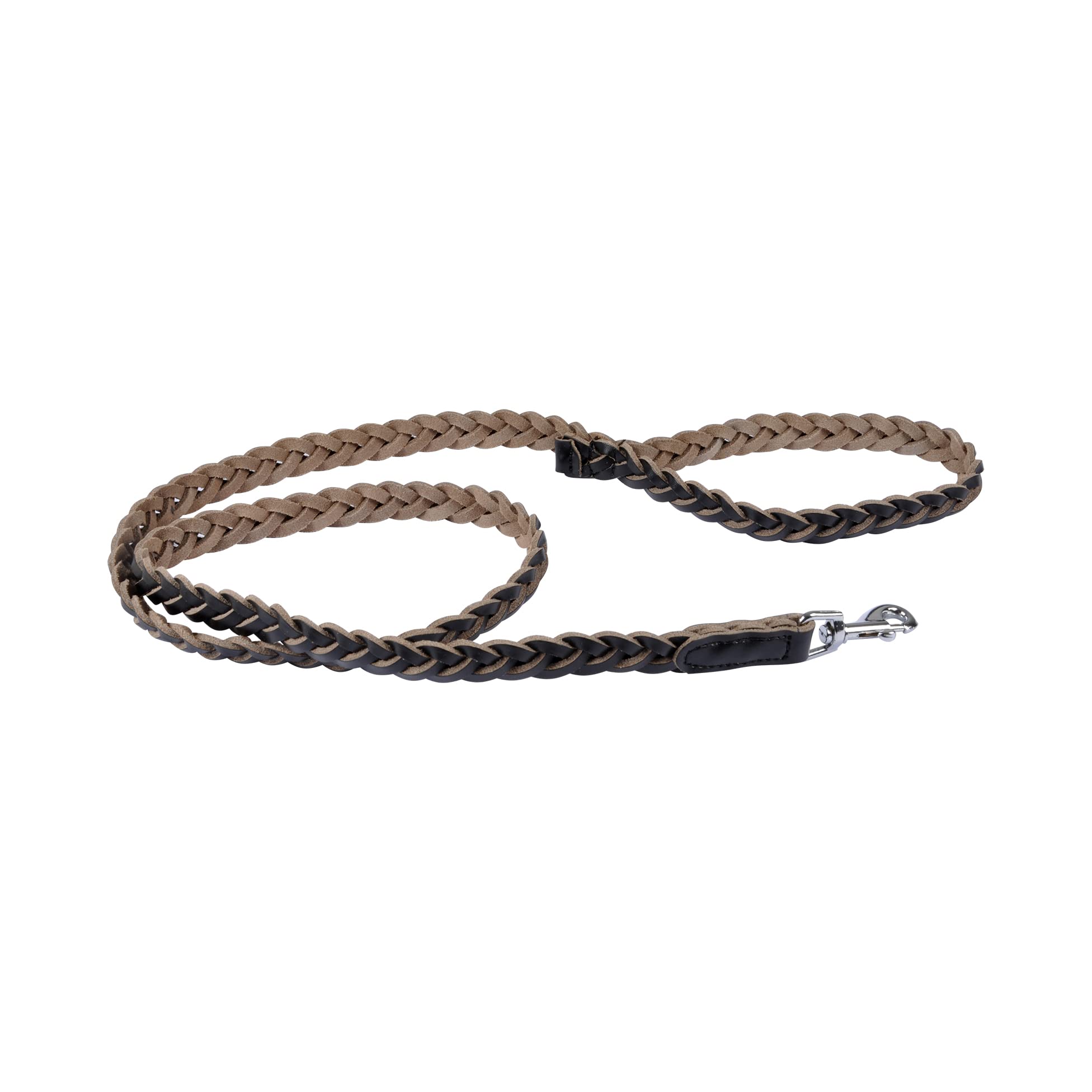 Braided Leather Lead 120 cm Black
