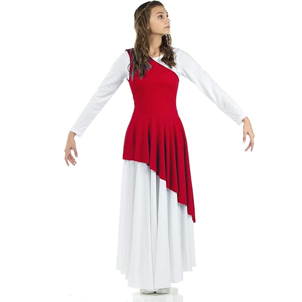 Amazon.com: Danzcue Womens Praise Loose Fit Full Length Long Sleeve Dance  Dress, Black, Small : Clothing, Shoes & Jewelry