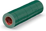 ERKO Green Electrical Insulation Tape 10 Pack 0.6in x 33ft 15mm x 10m PVC