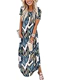 ANRABESS Womens Summer Maxi Dress Short Sleeve