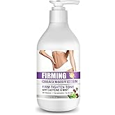 Grospe Firming Body Lotion for Women, Caffeine & Collagen Body Lotion for Dry Crepey Loose Skin, Skin Tightening Cream Nourishing and Moisturizing for Belly Bum Chest & Thighs 10.14 Fl Oz