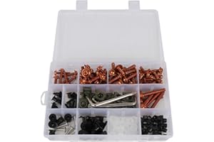 210Pcs Stainless Steel Fairing Bolt Kit Fasteners Clips Compatible with Yamaha Honda Kawasaki Suzuki BMW, Motorcycle Windscre