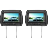 2pcs 7 in Headrest LCD Video Monitor Car Headrest Display Adjustable Headrest MP5 Screen Dual Display 800 x 480 RGB Wireless Remote Universal Car with 2 Video Input for Rear Seat